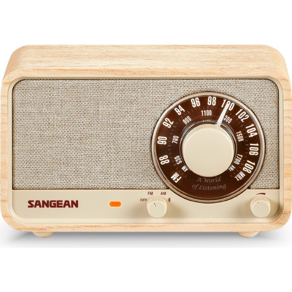 Sangean wr-8 fresno blanco / radio analógica de madera con am / fm / bluetooth